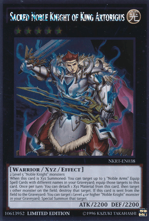 Sacred Noble Knight of King Artorigus [NKRT-EN038] Platinum Rare - Josh's Cards