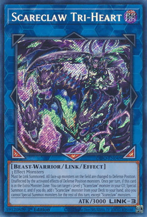 Scareclaw Tri-Heart [DIFO-EN049] Secret Rare - Josh's Cards