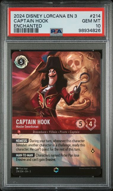 Lorcana: Captain Hook Enchanted Into the Inklands 214/204 PSA 10