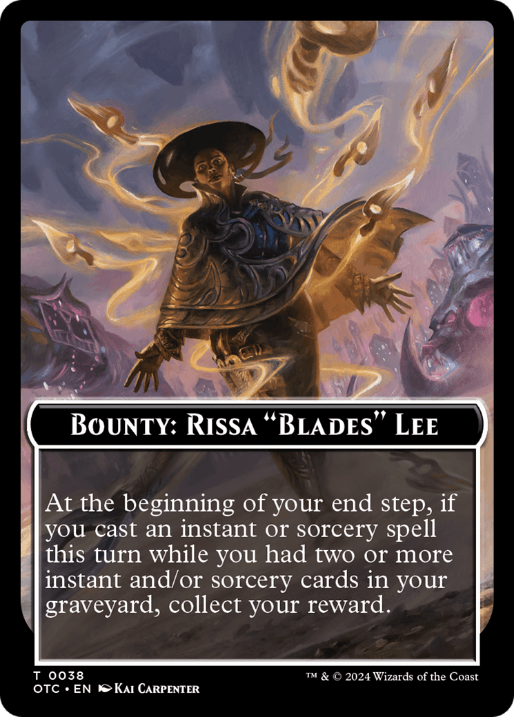 Bounty: Rissa "Blades" Lee // Bounty Rules Double-Sided Token [Outlaws of Thunder Junction Commander Tokens] - Josh's Cards