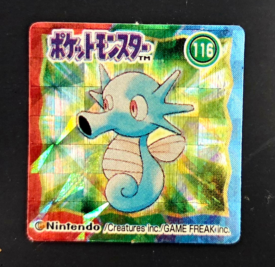Pokemon Bros Game Boy Mini Card - Horsea Prism Holo