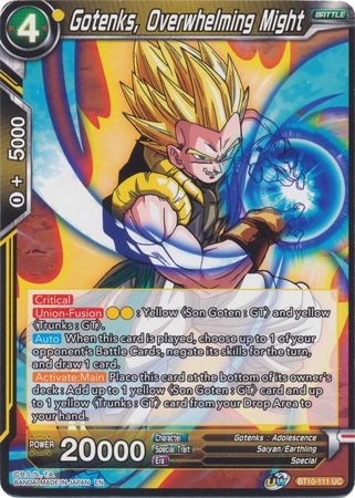 Gotenks, Overwhelming Might (BT10-111) [Rise of the Unison Warrior 2nd Edition] Parallel Foil
