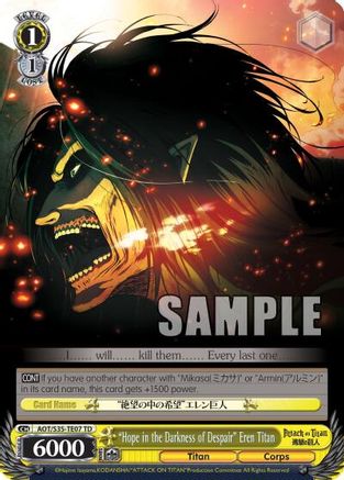 "Hope in the Darkness of Despair" Eren TItan (AOT/S35-TE07 TD) - Attack on Titan