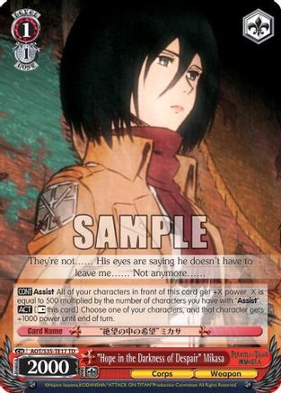 "Hope in the Darkness of Despair" Mikasa (AOT/S35-TE17 TD) - Attack on Titan