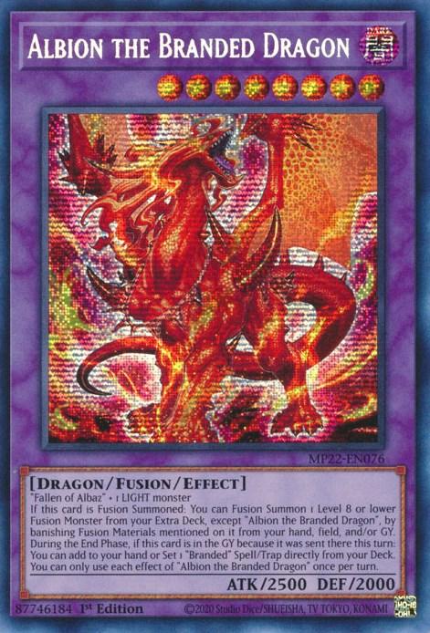 Albion the Branded Dragon [MP22-EN076] Prismatic Secret Rare - Josh's Cards