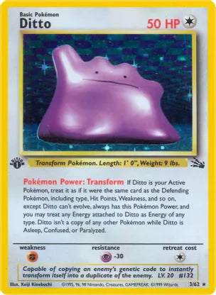 Pokemon: Ditto Fossil 3/62 - Light Play