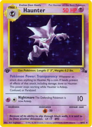 Pokemon: Haunter Fossil 6/62 - Light Play