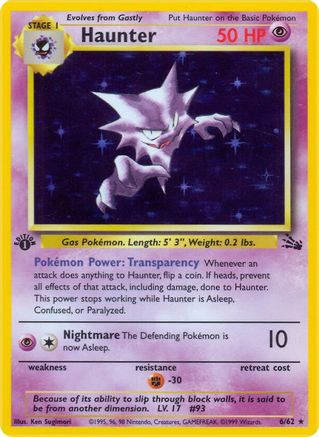 Haunter 006/62 - Fossil 1st Edition Holofoil