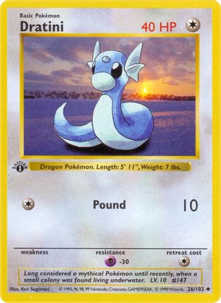 Dratini 026/102 - Base Set Shadowless 1st Edition