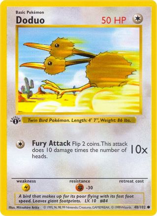 Doduo 048/102 - Base Set Shadowless Unlimited