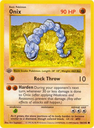 Onix 056/102 - Base Set Shadowless 1st Edition