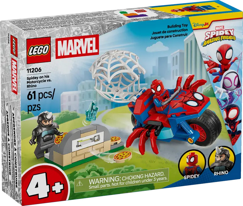 LEGO: Spidey on his Motorcycle vs. Rhino 11206