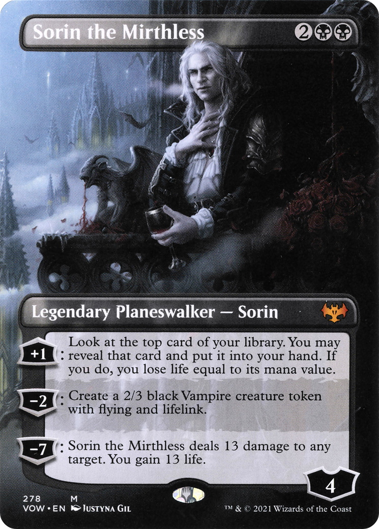 Sorin the Mirthless (VOW-278) - Innistrad: Crimson Vow (Borderless) Foil