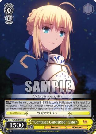 "Contract Concluded" Saber (FS/S36-E005 R) - Fate/stay night [Unlimited Blade Works] Vol. II