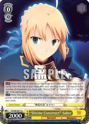 "Divine Construct" Saber (FS/S36-E011 U) - Fate/stay night [Unlimited Blade Works] Vol. II
