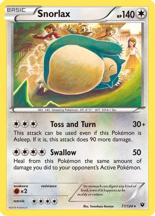 Snorlax 077/124 - XY  Fates Collide Reverse Holofoil