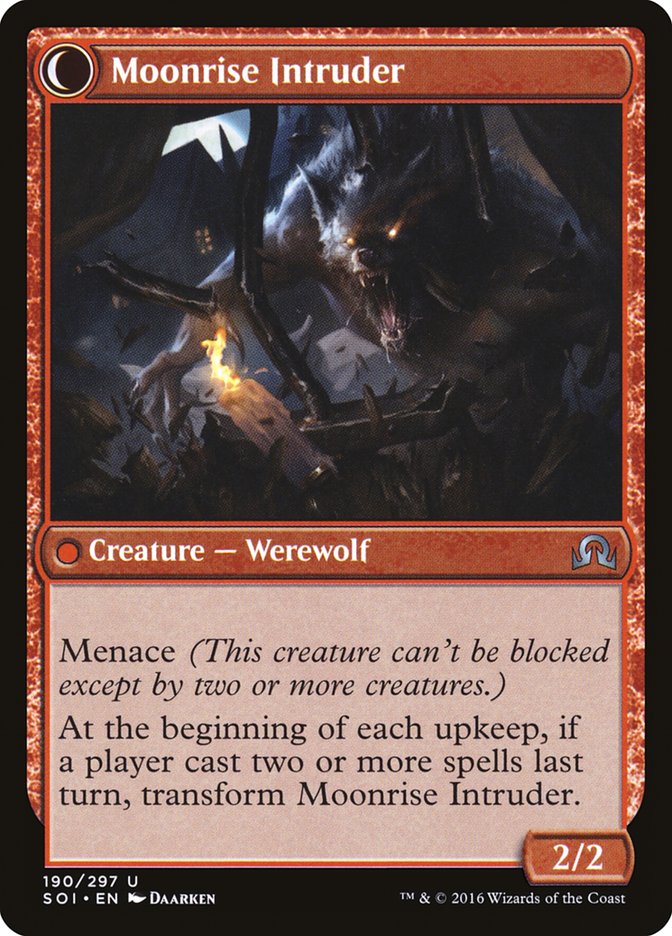 Village Messenger // Moonrise Intruder (SOI-190) - Shadows over Innistrad: (Double Faced Transform) Foil