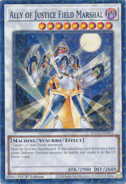 Ally of Justice Field Marshal (Duel Terminal) [HAC1-EN091] Common - Josh's Cards