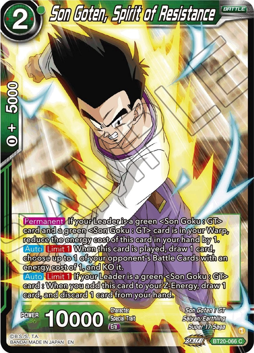 Son Goten, Spirit of Resistance (BT20-066) [Power Absorbed] Parallel Foil