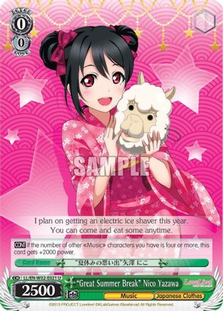 "Great Summer Break" Nico Yazawa (LL/EN-W02-E021 U) - Love Live! DX Vol.2
