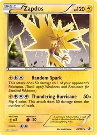 Zapdos - 46/113 (BW Legendary Treasures) [46] (Deck Exclusives)