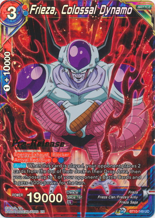 Frieza, Colossal Dynamo (BT10-149) [Rise of the Unison Warrior Prerelease Promos] Parallel Foil
