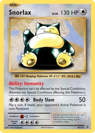 Pokemon: Snorlax Promo XY179 - Light Play