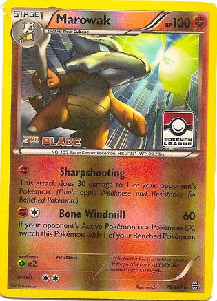 Marowak (Pokemon League) [3rd Place] 078/162 - League & Championship Cards Reverse Holofoil
