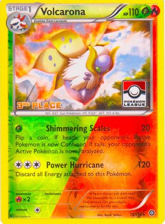 Volcarona (Pokemon League) [3rd Place] 015/114 - League & Championship Cards Reverse Holofoil