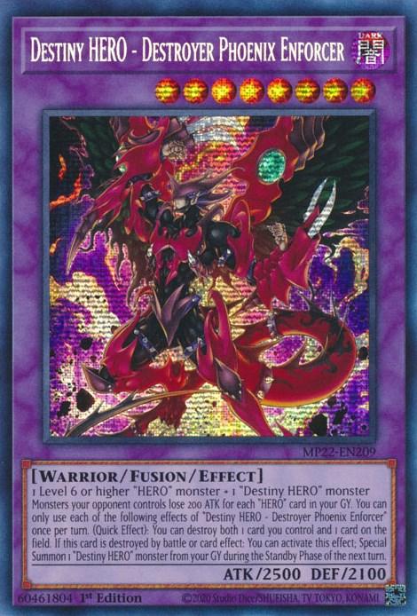 Destiny HERO - Destroyer Phoenix Enforcer [MP22-EN209] Prismatic Secret Rare - Josh's Cards