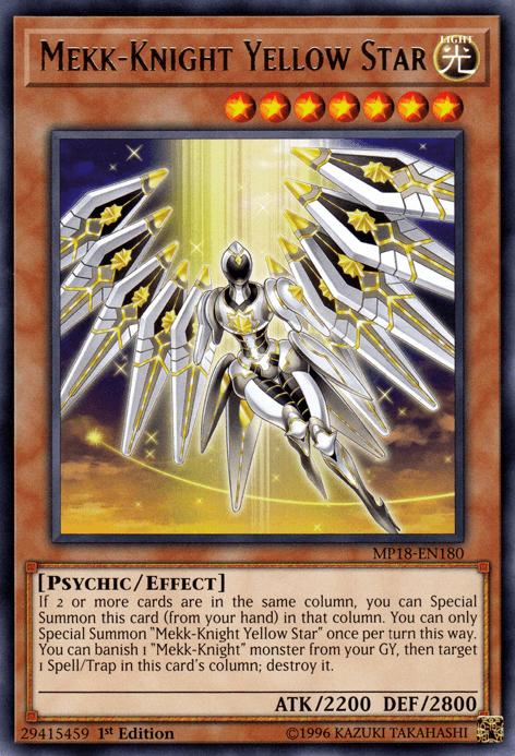 Mekk-Knight Yellow Star [MP18-EN180] Rare - Josh's Cards