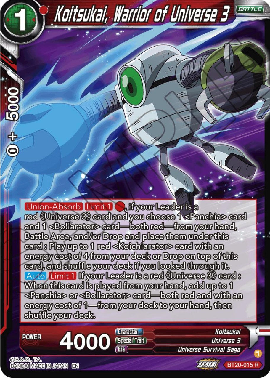 Koitsukai, Warrior of Universe 3 (BT20-015) [Power Absorbed] Parallel Foil