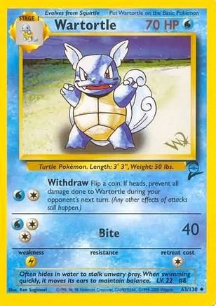 Wartortle [W Stamped] 063/130 - WoTC Promo