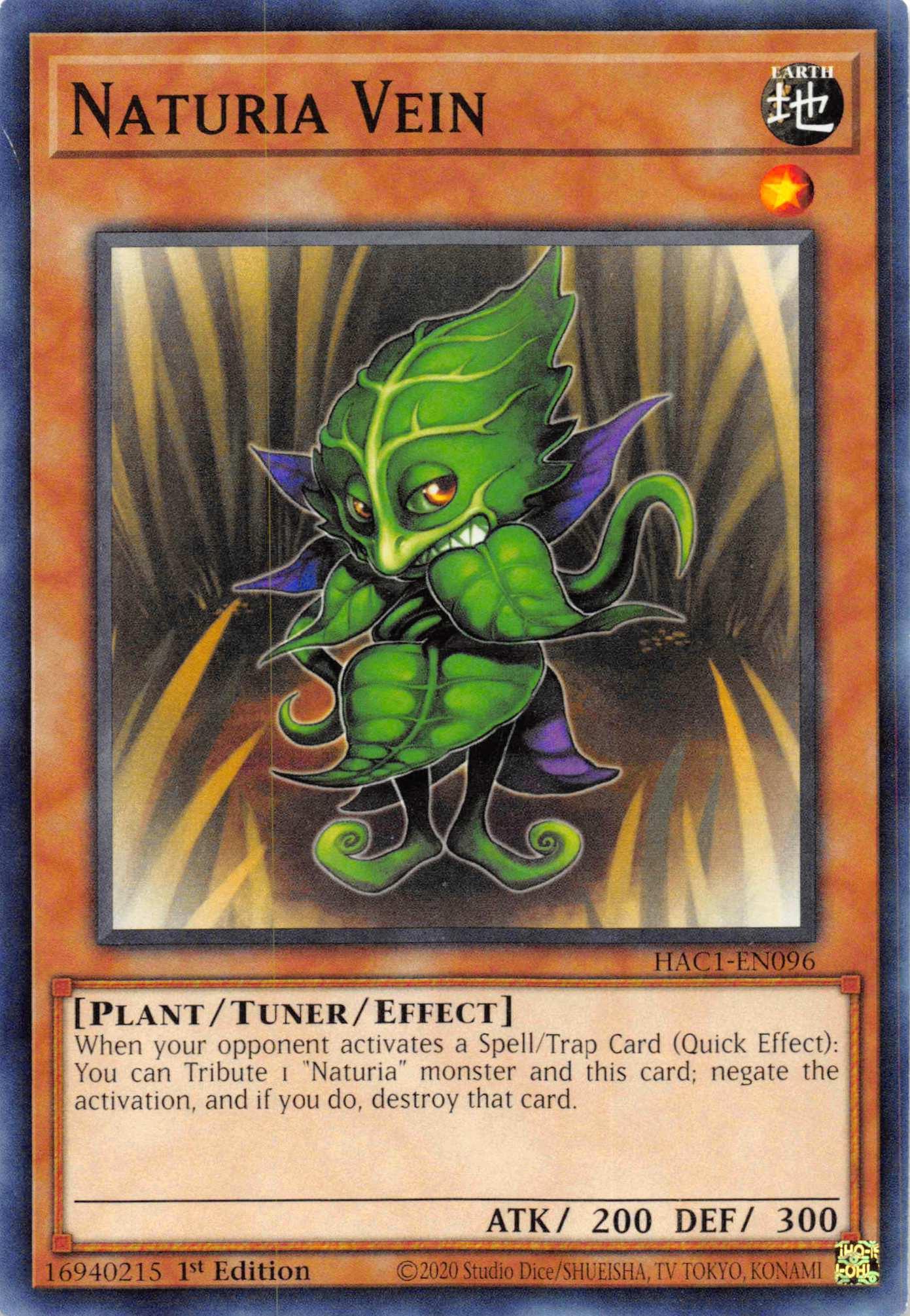Naturia Vein (Duel Terminal) [HAC1-EN096] Parallel Rare - Josh's Cards