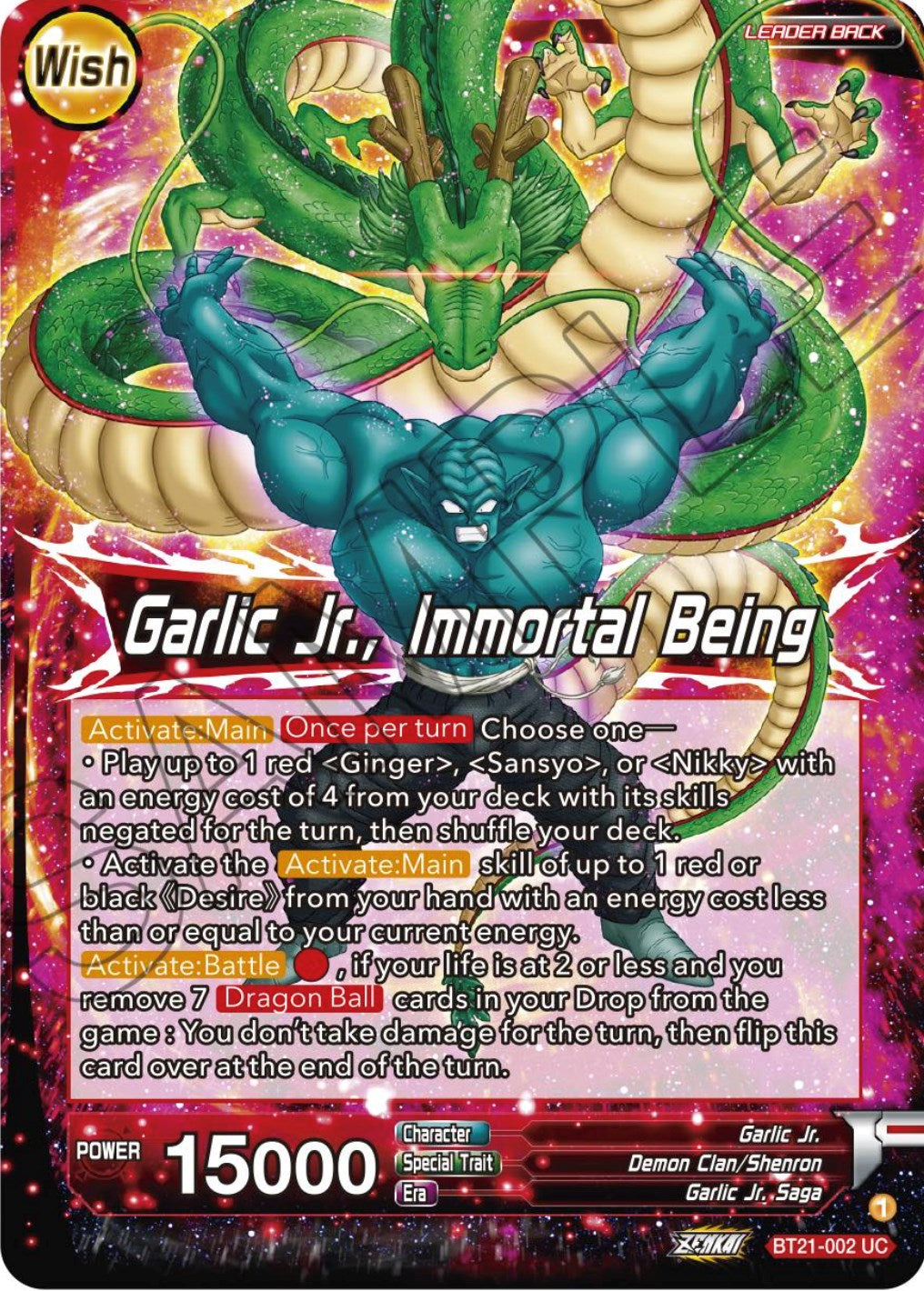 Garlic Jr. // Garlic Jr., Immortal Being (BT21-002) [Wild Resurgence] Parallel Foil
