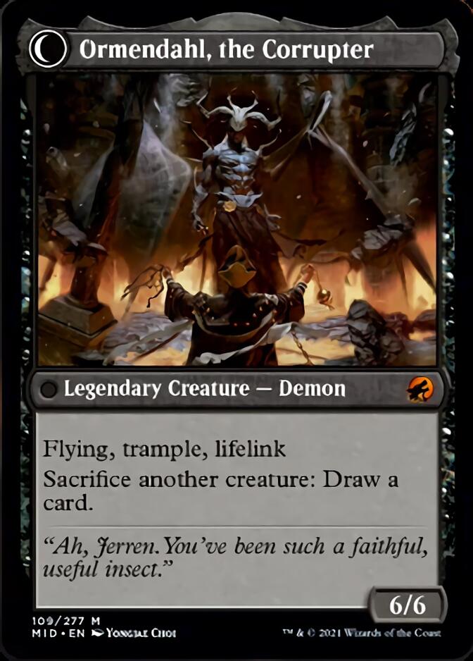 Jerren, Corrupted Bishop // Ormendahl, the Corrupter (MID-109) - Innistrad: Midnight Hunt: (Double Faced Transform) Foil
