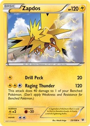 Zapdos - 23/108 (XY Roaring Skies) [23] (Deck Exclusives) Holofoil