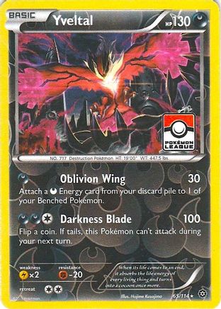 Yveltal (Pokemon League) 065/114 - League & Championship Cards Reverse Holofoil