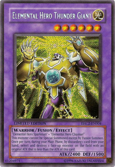 Elemental Hero Thunder Giant [EHC2-EN004] Secret Rare - Josh's Cards