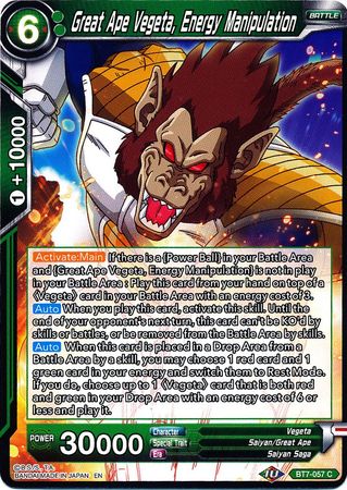 Great Ape Vegeta, Energy Manipulation (BT7-057) [Assault of the Saiyans] Parallel Foil