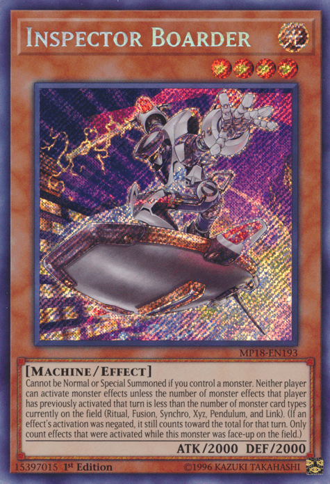 Inspector Boarder [MP18-EN193] Secret Rare - Josh's Cards