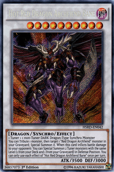 Hot Red Dragon Archfiend Bane [HSRD-EN042] Secret Rare - Josh's Cards