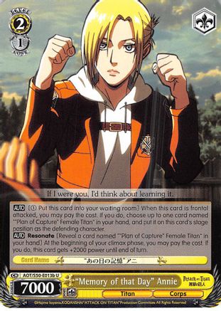 "Memory of that Day" Annie (B) (AOT/S50-E013b U) - Attack on Titan Vol. 2