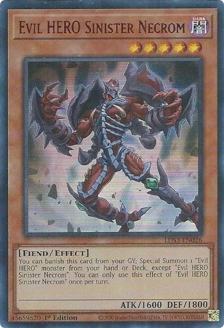 Evil HERO Sinister Necrom (Red) [LDS3-EN026] Ultra Rare - Josh's Cards
