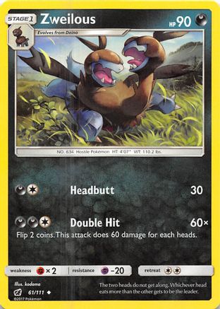 Zweilous 061/111 - SM  Crimson Invasion Reverse Holofoil