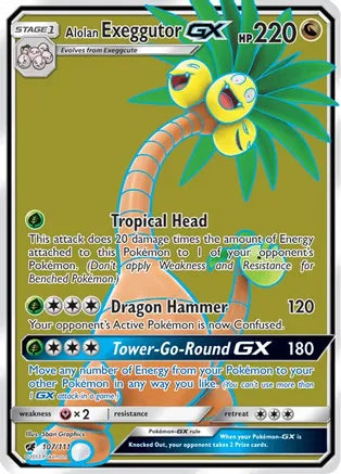 Pokemon: Alolan Exeggutor GX Crimson Invasion 107/111 - Near Mint