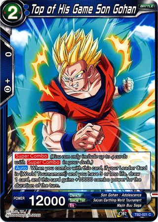 Top of His Game Son Gohan (TB2-021) [World Martial Arts Tournament] Parallel Foil