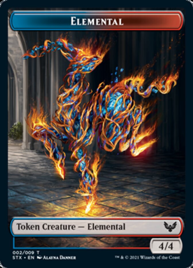 Elemental // Treasure Double-Sided Token [Strixhaven: School of Mages Tokens] Foil