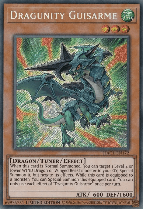 Dragunity Guisarme [HAC1-EN172] Secret Rare - Josh's Cards
