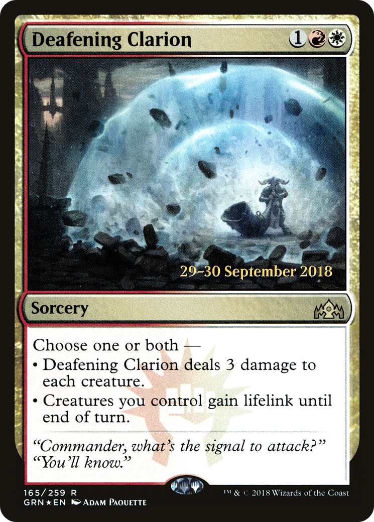 Deafening Clarion (PRE-165S) - Guilds of Ravnica Promos Foil